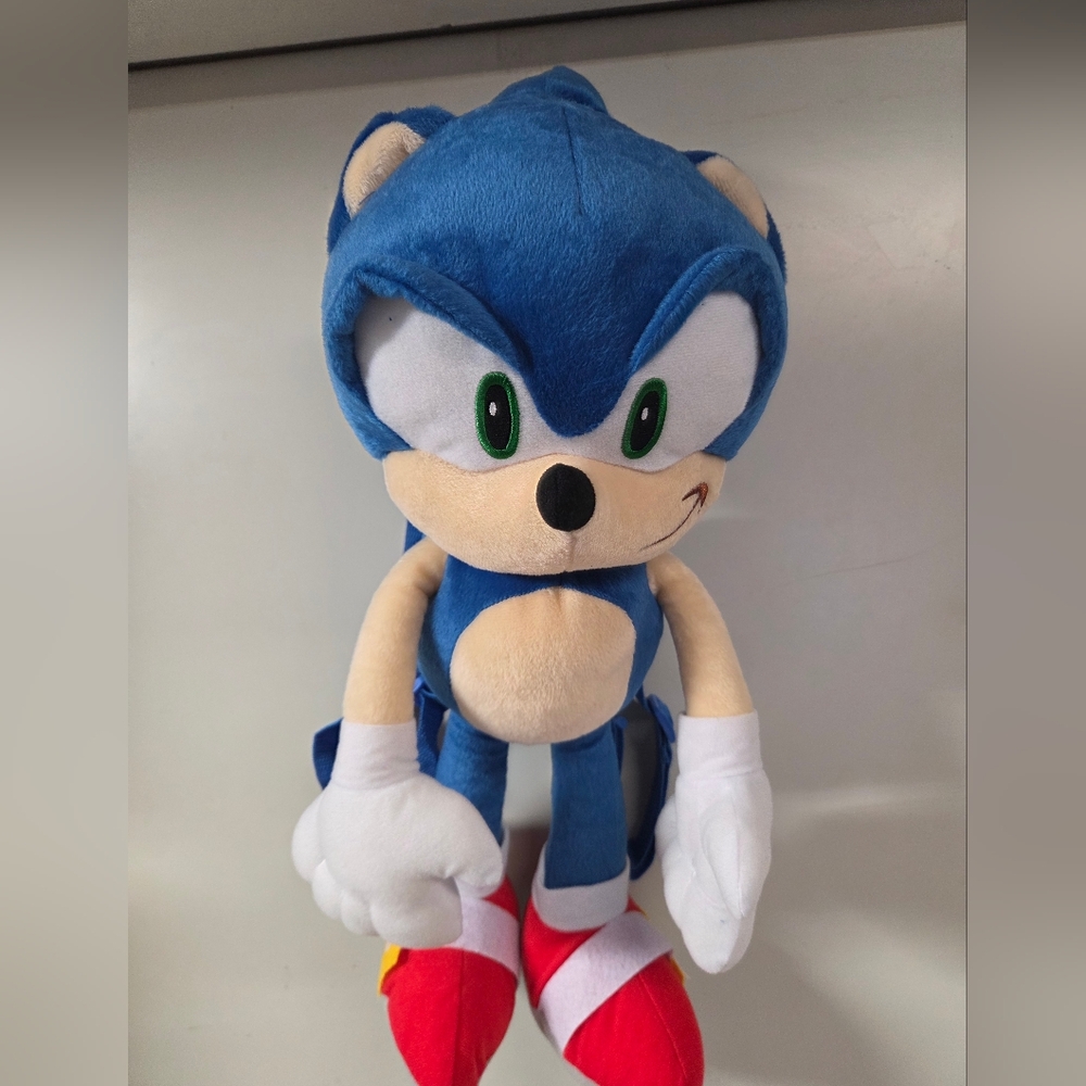 Blue Sonic the Hedgehog Plush Backpack.